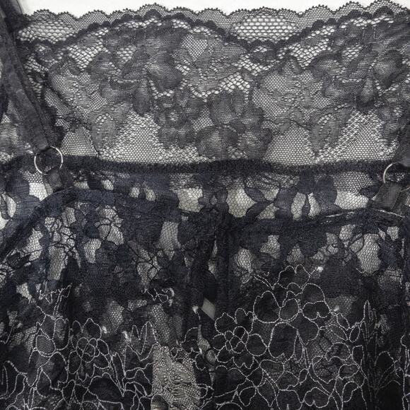 NWT Anthropologie Lace Women's Tank Top Black Sheer Size M Dark Romance - Picture 5 of 8